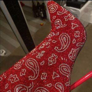Sparkley red bandana boots